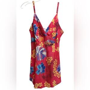 Jams World Limited Edition - Red - Tropical Print Tank Top Medium Preowned